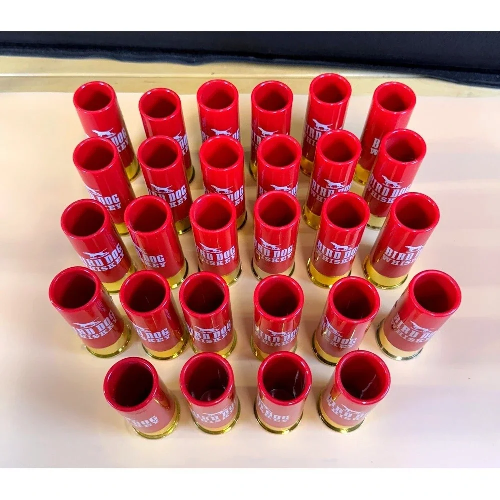 28 Bird Dog‎ Whiskey Shot Glasses 12 GA Shotgun Shells Novelty Barware Set